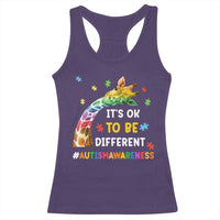 It's Ok To Be Different Autism Awareness Racerback Tank Top Rainbow Giraffe Puzzle