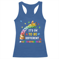It's Ok To Be Different Autism Awareness Racerback Tank Top Rainbow Giraffe Puzzle