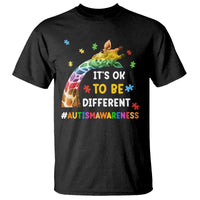 It's Ok To Be Different Autism Awareness T Shirt Rainbow Giraffe Puzzle