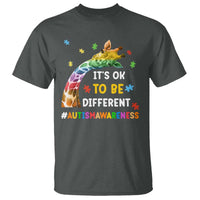 It's Ok To Be Different Autism Awareness T Shirt Rainbow Giraffe Puzzle