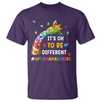 It's Ok To Be Different Autism Awareness T Shirt Rainbow Giraffe Puzzle