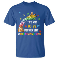 It's Ok To Be Different Autism Awareness T Shirt Rainbow Giraffe Puzzle