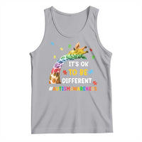 It's Ok To Be Different Autism Awareness Tank Top Rainbow Giraffe Puzzle