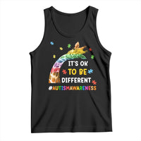 It's Ok To Be Different Autism Awareness Tank Top Rainbow Giraffe Puzzle