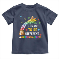 It's Ok To Be Different Autism Awareness Toddler T Shirt Rainbow Giraffe Puzzle