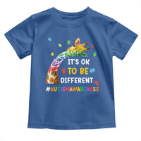 It's Ok To Be Different Autism Awareness Toddler T Shirt Rainbow Giraffe Puzzle