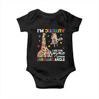 Funny I'm Autistic I See The World Form Different Angle Baby Onesie Puzzle Giraffe
