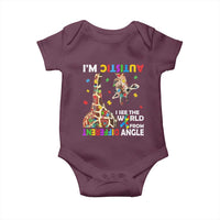 Funny I'm Autistic I See The World Form Different Angle Baby Onesie Puzzle Giraffe