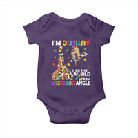 Funny I'm Autistic I See The World Form Different Angle Baby Onesie Puzzle Giraffe