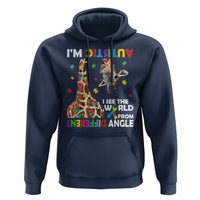 Funny I'm Autistic I See The World Form Different Angle Hoodie Puzzle Giraffe