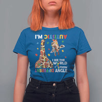 Funny I'm Autistic I See The World Form Different Angle T Shirt For Women Puzzle Giraffe