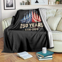 250 Years American 1776 2026 Throw Blanket USA 250th Anniversary 4th of July US Flag Jets