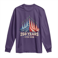 250 Years American 1776 2026 Long Sleeve Shirt USA 250th Anniversary 4th of July US Flag Jets