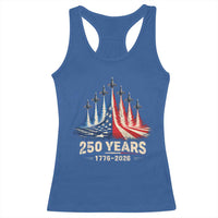 250 Years American 1776 2026 Racerback Tank Top USA 250th Anniversary 4th of July US Flag Jets
