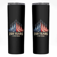 250 Years American 1776 2026 Skinny Tumbler USA 250th Anniversary 4th of July US Flag Jets