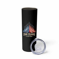 250 Years American 1776 2026 Skinny Tumbler USA 250th Anniversary 4th of July US Flag Jets