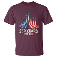 250 Years American 1776 2026 T Shirt USA 250th Anniversary 4th of July US Flag Jets