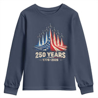 250 Years American 1776 2026 Youth Sweatshirt USA 250th Anniversary 4th of July US Flag Jets
