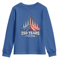 250 Years American 1776 2026 Youth Sweatshirt USA 250th Anniversary 4th of July US Flag Jets