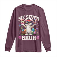 Funny Easter Day Six Seven Bruh Long Sleeve Shirt 67 Bunny Easter Eggs