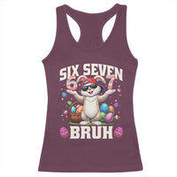 Funny Easter Day Six Seven Bruh Racerback Tank Top 67 Bunny Easter Eggs