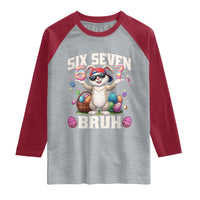 Funny Easter Day Six Seven Bruh Raglan Shirt 67 Bunny Easter Eggs