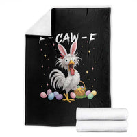 Funny Easter Day F Caw F Chicken Bunny Rooster Meme Throw Blanket