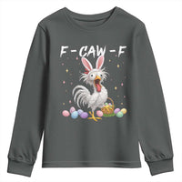 Funny Easter Day F Caw F Chicken Bunny Rooster Meme Youth Sweatshirt