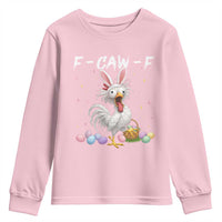 Funny Easter Day F Caw F Chicken Bunny Rooster Meme Youth Sweatshirt