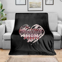 Baseball Mom Throw Blanket Baseball Mama Life Game Day Vintage Heart