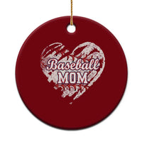 Baseball Mom Ceramic Ornament Baseball Mama Life Game Day Vintage Heart