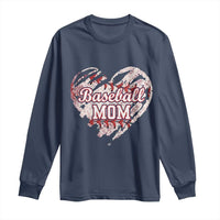 Baseball Mom Long Sleeve Shirt Baseball Mama Life Game Day Vintage Heart