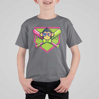 Party Monkey Baseball Drip Funny Animals Lover T Shirt For Kid