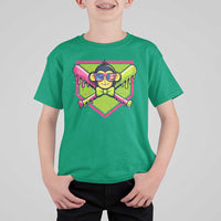 Party Monkey Baseball Drip Funny Animals Lover T Shirt For Kid