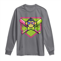 Party Monkey Baseball Drip Funny Animals Lover Long Sleeve Shirt