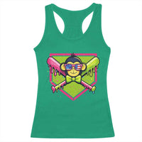 Party Monkey Baseball Drip Funny Animals Lover Racerback Tank Top