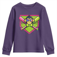 Party Monkey Baseball Drip Funny Animals Lover Youth Sweatshirt