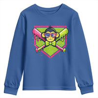Party Monkey Baseball Drip Funny Animals Lover Youth Sweatshirt