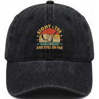 80th Birthday Golf Washed Cotton Baseball Cap Funny Eight Tee And Still On Par 80 Years Old