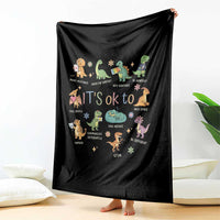 Dinosaur Autism Awareness Throw Blanket It Is Okay to Be Different Dino Lover