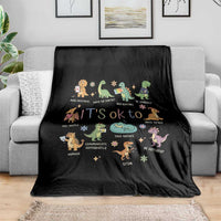 Dinosaur Autism Awareness Throw Blanket It Is Okay to Be Different Dino Lover