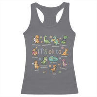 Dinosaur Autism Awareness Racerback Tank Top It Is Okay to Be Different Dino Lover