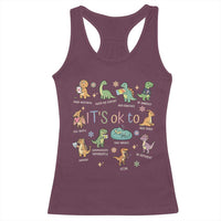 Dinosaur Autism Awareness Racerback Tank Top It Is Okay to Be Different Dino Lover