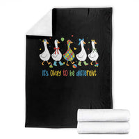 Funny Autistic Goose Throw Blanket It Is Okay To Be Different Autism Awareness