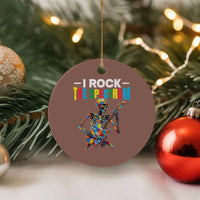 Autism Skeleton Rocker Ceramic Ornament I Rock The Spectrum Autism Awareness