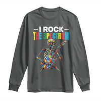 Autism Skeleton Rocker Long Sleeve Shirt I Rock The Spectrum Autism Awareness