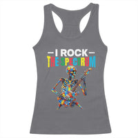Autism Skeleton Rocker Racerback Tank Top I Rock The Spectrum Autism Awareness