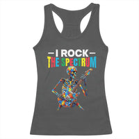 Autism Skeleton Rocker Racerback Tank Top I Rock The Spectrum Autism Awareness