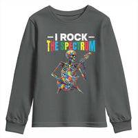 Autism Skeleton Rocker Youth Sweatshirt I Rock The Spectrum Autism Awareness
