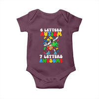 Funny 67 Autism Awareness Baby Onesie 6 Letters Autism 7 Letters Awesome Dabbing Puzzle